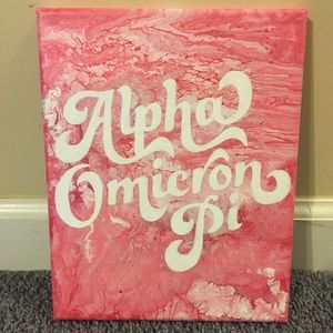 8x10 Retro Alpha Omicron Pi 3D canvas